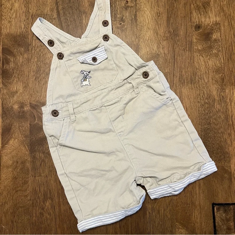 Gymboree Baby Peter Rabbit Beige Overalls Embroidered 12-18 Months